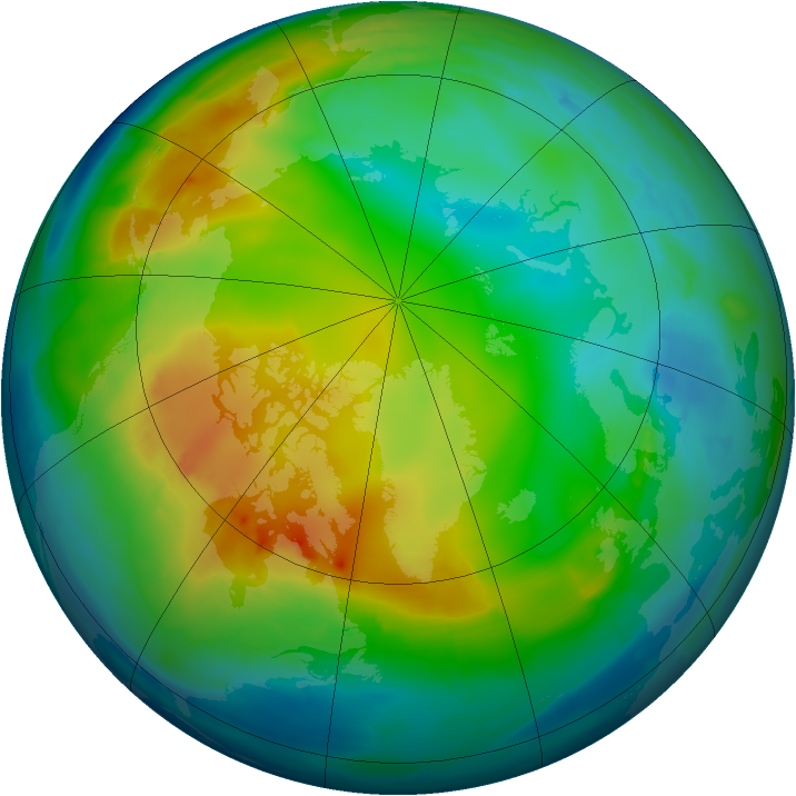 Arctic ozone map for 26 November 2009